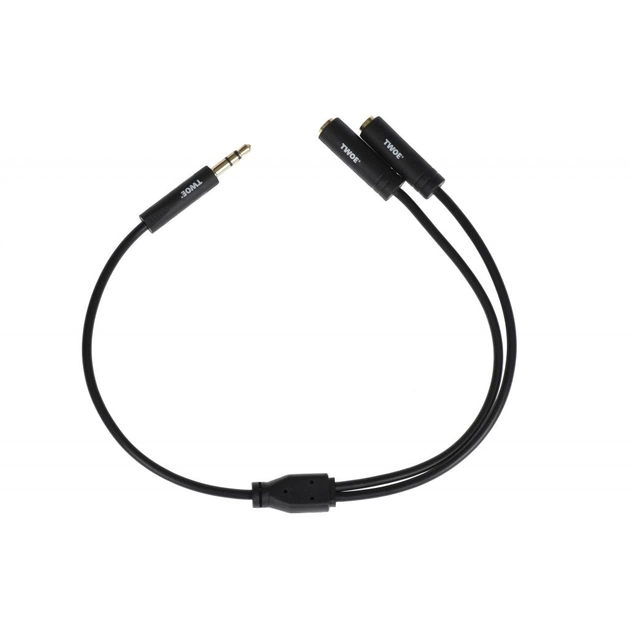 Кабель мультимедийный 3.5mm M to 2x3.5mm F 0.15m black 2E (2E-W9697) - изображение 1
