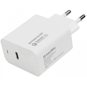 Зарядний пристрій ColorWay Power Delivery Port USB Type-C (18W) (CW-CHS022PD-WT) зображення 1