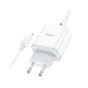 Зарядний пристрій HOCO C105A Stage 1xUSB-C PD20W + 1xUSB QC3.0 + cable USB-C to Lightning White (6931474782939) - зменшене зображення 4