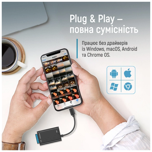 Зчитувач флеш-карт ColorWay USB-C to USB 3.0/SD/MicroSD (CW-CR-02) - picture 6