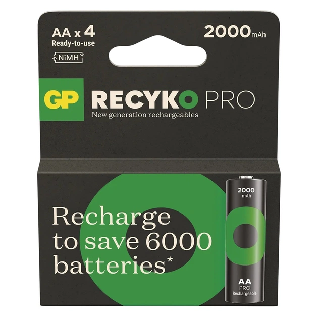 Аккумуляторы GP Recyko Pro AA/HR06 NI-MH 2000 mAh BL 4 шт - изображение 1