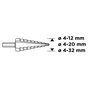 Свердло Graphite ступінчасті, TiN, 4x12/20/32мм, набір 3шт, 0.22кг (54T300) - зменшене зображення 2
