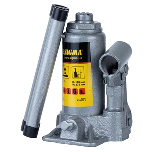 Домкрат Sigma гідравлічний пляшковий 2т H 148-278мм (6106021) зображення 1