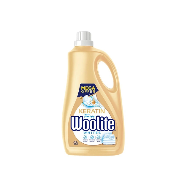 Гель для стирки Woolite Для светлых и белых тканей С кератином 3.6 л (5900627090550) - изображение 1