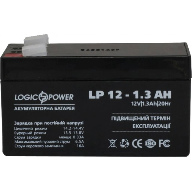 Батарея до ДБЖ LogicPower LPM 12В 1.3 Ач (4131) - изображение 4