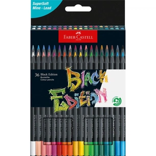 Карандаши цветные Faber-Castell Black Edition colour pencils 36 кольорів тригранні чорне дерево, 116436 (31215) изображение 1