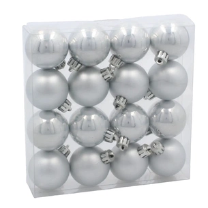 Ялинкова іграшка Chomik пластикові кульки 16 шт, 4 см, сріблясті (5900779893856_1) зображення 1