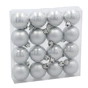Ялинкова іграшка Chomik пластикові кульки 16 шт, 4 см, сріблясті (5900779893856_1) - зменшене зображення 1