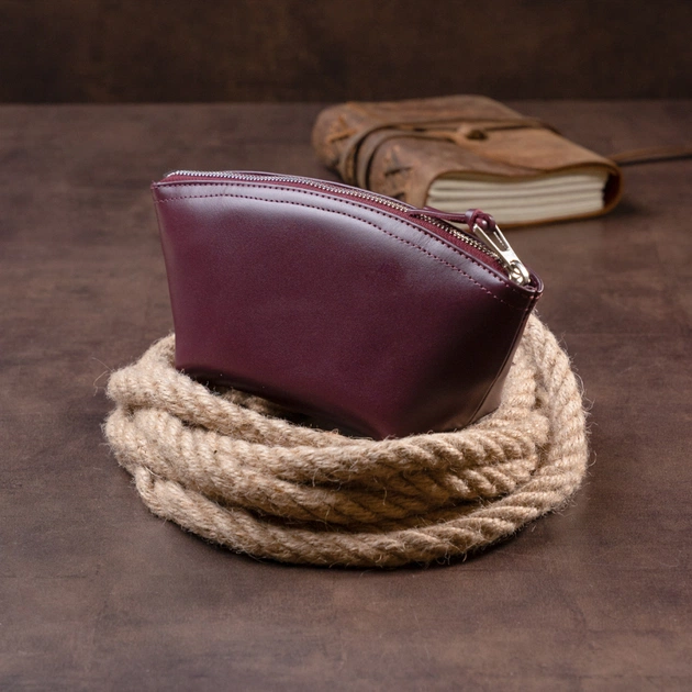 Косметичка Grande Pelle Зі шкіри Сливова (11300) - зображення 8