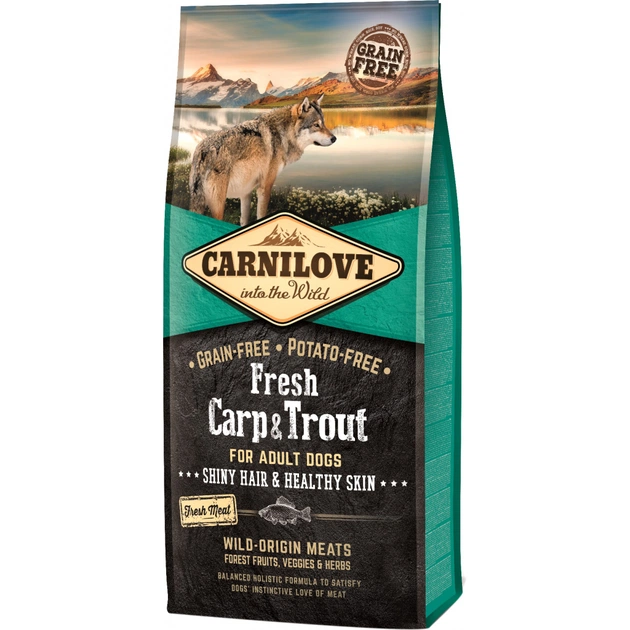 Сухий корм для собак Carnilove Fresh Carp and Trout for Adult dogs 12 кг (8595602527557) - зображення 1