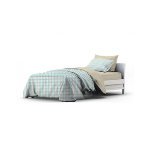 Постільна білизна Home Line Клітинка кухонна бежево-бірюзовий/бежевий, бязь, полуторний (184229) зображення 1