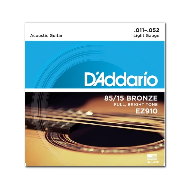 Струны для гитары D'Addario 85/15 Bronze Light (11-52) (EZ910) - изображение 1