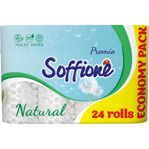 Туалетний папір Soffione Natural 3 шари 24 рулони (4820003836453) зображення 1