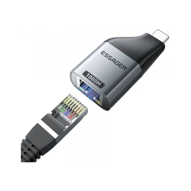 Перехідник USB-C to RJ45 1000Mbps Essager (EZJRJK-MJ0G-P) - picture 7