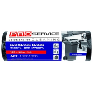 Пакети для сміття PRO service Standard LD Чорні 120 л 20 шт. (4823071615746) зображення 1