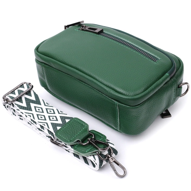 Сумка Vintage З натуральної шкіри Зелена (22639) - зображення 7