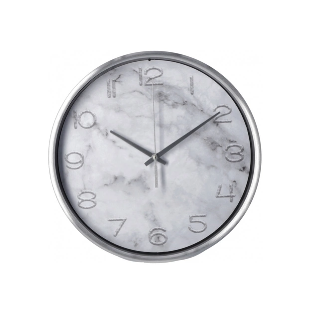 Настінний годинник Optima Marble металевий, сірий мармур (O52090) - изображение 1