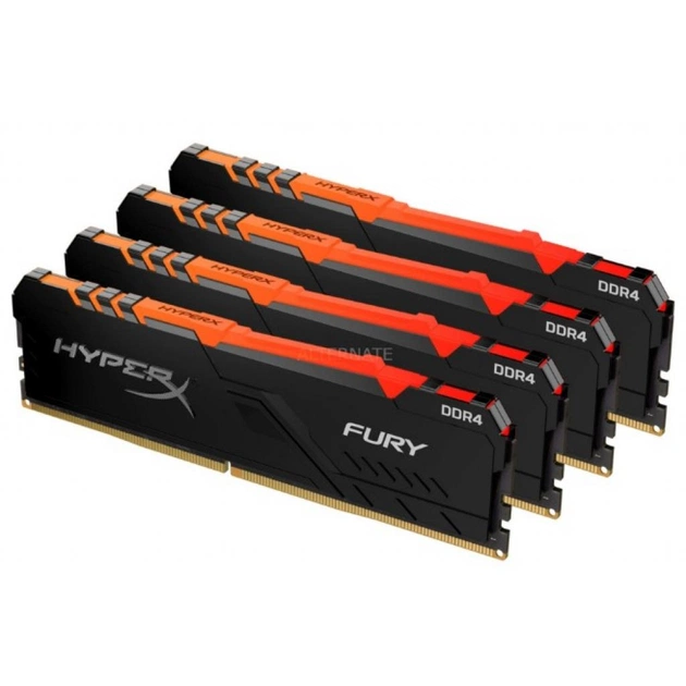 Модуль пам'яті для комп'ютера DDR4 64GB (4x16GB) 2666 MHz HyperX Fury RGB Kingston Fury (ex.HyperX) (HX426C16FB4AK4/64) - зображення 1