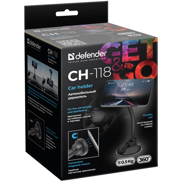 Універсальний автотримач Defender CH-118 магніт, на панель (29118) - picture 11
