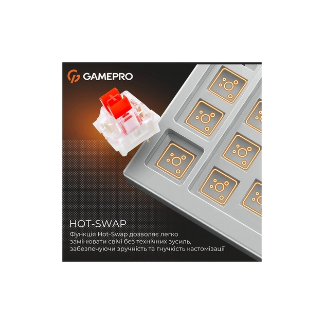 Клавіатура GamePro Genesis Joker Pro MK124G Pro Outemu Red Switch Wireless/Bluetooth/USB UA Gray (MK124G Pro) - picture 11