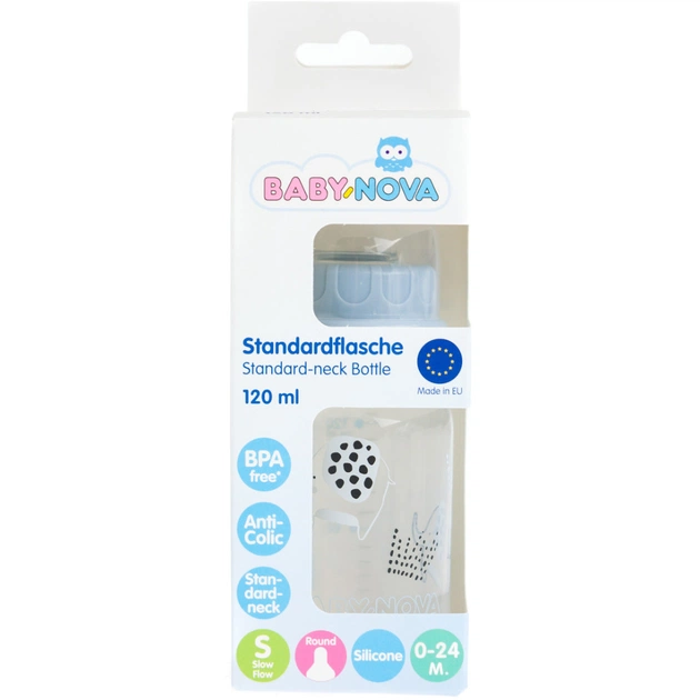 Пляшечка для годування Baby-Nova Декор 120 мл Блакитна (3960068) - picture 2
