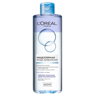 Міцелярна вода L'Oreal Paris Біфазна для очищення всіх типів шкіри 400 мл (3600523461158) зображення 1