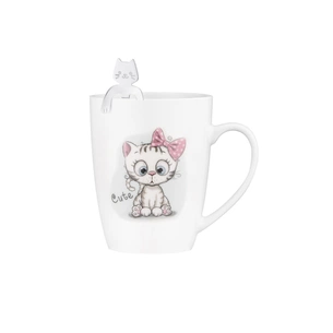 Чашка Ardesto Cute, 320мл, порцеляна, нержавіюча сталь, білий (AR3040BS) зображення 1