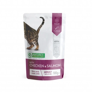 Вологий корм для кішок Nature's Protection Skin & Сoat care with Chicken and Salmon 100 г (KIK45192) зображення 1