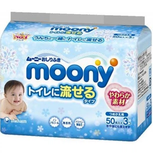 Дитячі вологі серветки Moony 3 х 50 шт (4903111182220) зображення 1