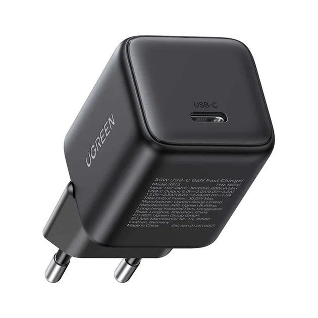 Зарядное устройство Ugreen USB-C PD30W GaN (55531) - изображение 1