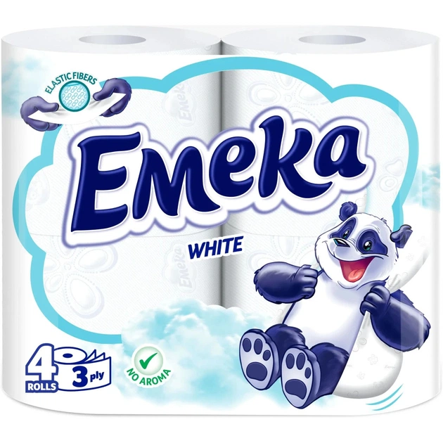 Туалетная бумага Emeka White 3 слоя 4 рулона (3800024035210) - изображение 1