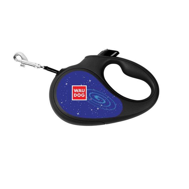 Повідок для собак WAUDOG R-leash "Ракета" світловідбивна стрічка М до 25 кг 5 м чорний (8125-0125-01) - зображення 3