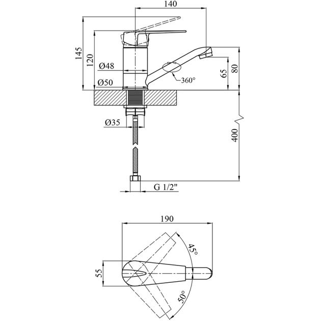 Змішувач Kroner Odra-C010 (CV019267) - picture 7