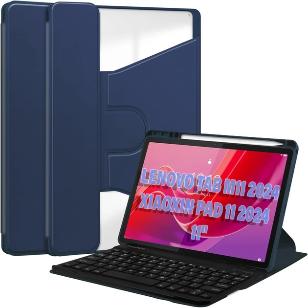 Чохол до планшета BeCover Keyboard 360° Rotatable Lenovo Tab M11 (2024) TB-TB330FU/Xiaoxin Pad 11 (2024) 11" Deep Blue (711075) - зображення 1
