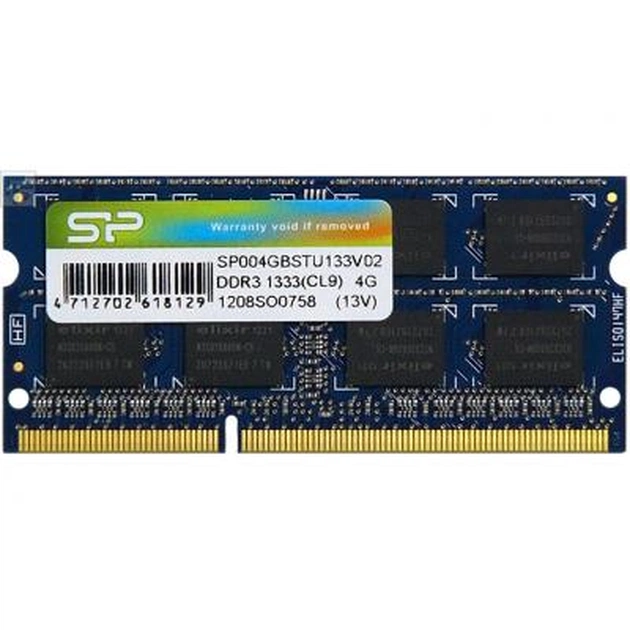 Модуль пам'яті для ноутбука SoDIMM DDR3 4GB 1333 MHz Silicon Power (SP004GBSTU133V01) - изображение 1