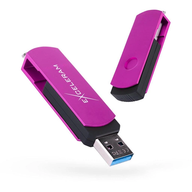 USB флеш накопичувач eXceleram 128GB P2 Series Purple/Black USB 3.1 Gen 1 (EXP2U3PUB128) - зображення 1