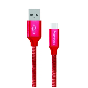 Дата кабель USB 2.0 AM to USB-C 1.0m 2.1А red ColorWay (CW-CBUC003-RD) зображення 1