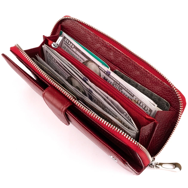 Кошелек ST Leather Из кожи женский Бордовый (19307) - изображение 8