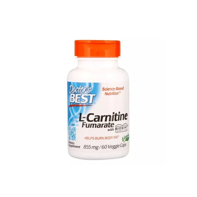 Амінокислота Doctor's Best L-Карнітин Фумарат, L-Carnitine Fumarate, 855 мг, 60 капсул (DRB-00106) - зображення 1