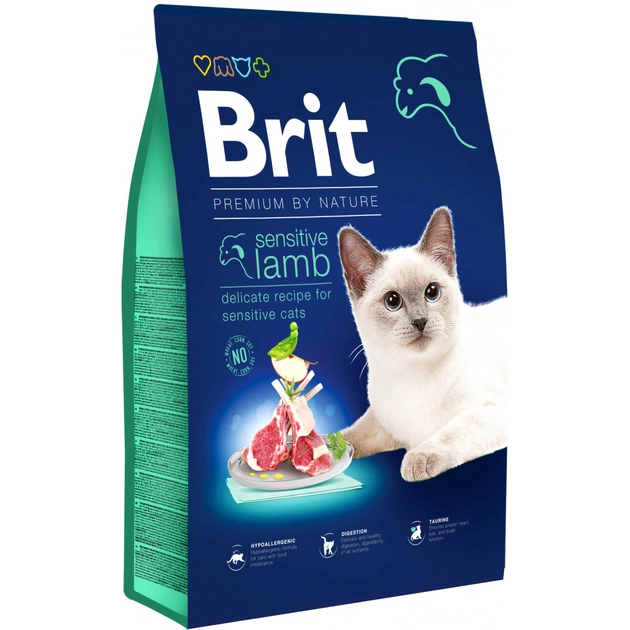 Сухий корм для кішок Brit Premium by Nature Cat Sensitive 8 кг (8595602553266) - зображення 1