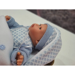 Пупс Antonio Juan Сакіто з м'яким тілом зі звуком 27 см у блакитному (1111) зображення 1