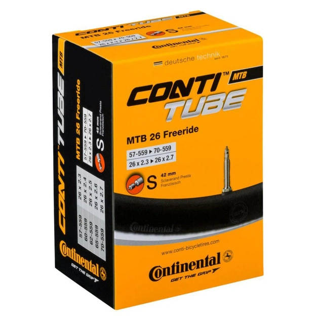 Велосипедна камера Continental MTB Freeride 26" 57-559 / 70-559 RE PR42mm (181731) - зображення 1