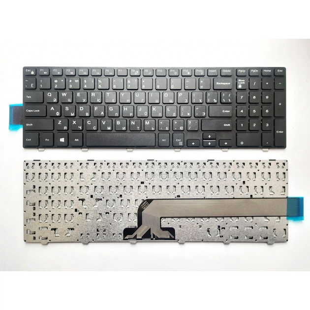 Клавиатура ноутбука Dell Inspiron 15-3000/15-5000 Series черная с черной рамкой UA (A43874) - изображение 1