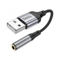 Кабель мультимедійний USB AM to 3.5mm F LS36 black HOCO (6942007608879) - зменшене зображення 1