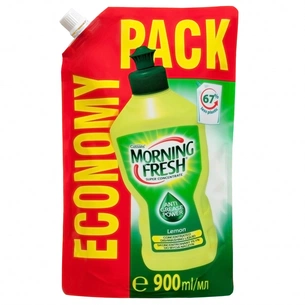 Засіб для ручного миття посуду Morning Fresh Lemon змінна упаковка 900 мл (5900998023423/5000101509834) зображення 1