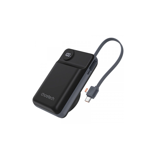 Батарея універсальна Choetech Magnetic Wireless 20000mAh 22.5W, PD, QC/3.0, Apple Watch charger, Black (B696-BK) - зображення 1