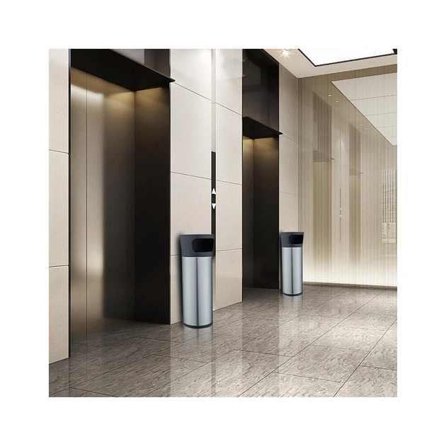 Контейнер для сміття JAH круглий з попільничкою Срібний металік 20 л (6330) - picture 3