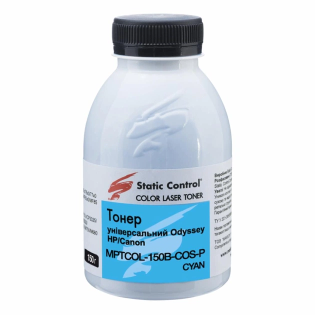 Тонер Static Control HP/Canon 150г cyan фасування (MPTCOL-150B-COS-P) - зображення 1
