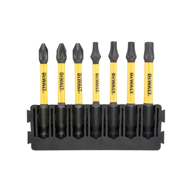 Набор бит DeWALT в касете для Tough Case, FlexTorq, L57 мм, Рz1, Рz2-2шт,T15,T20,T25,T30 (DT70823) - изображение 1
