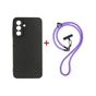 Чохол до мобільного телефона Dengos Cross-body Cover + Strap Samsung Galaxy A17/A26 Black+Purple (DG-KM-CCRB-21) - зменшене зображення 1
